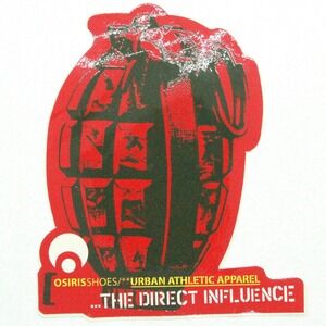 Osiris Shoes Footwear Grenade Army Red Green Z29B Vintage Skateboarding STICKER